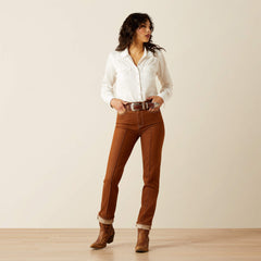 Ultra High Rise Relaxed Straight Leg Jean Women - PECAN BROWN