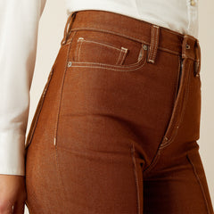 Ultra High Rise Relaxed Straight Leg Jean Women - PECAN BROWN