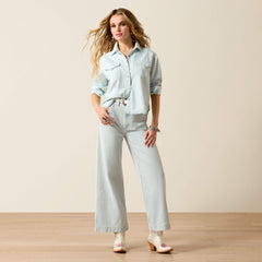 Asheville Snap Shirt Women - LIGHT WASH INDIGO