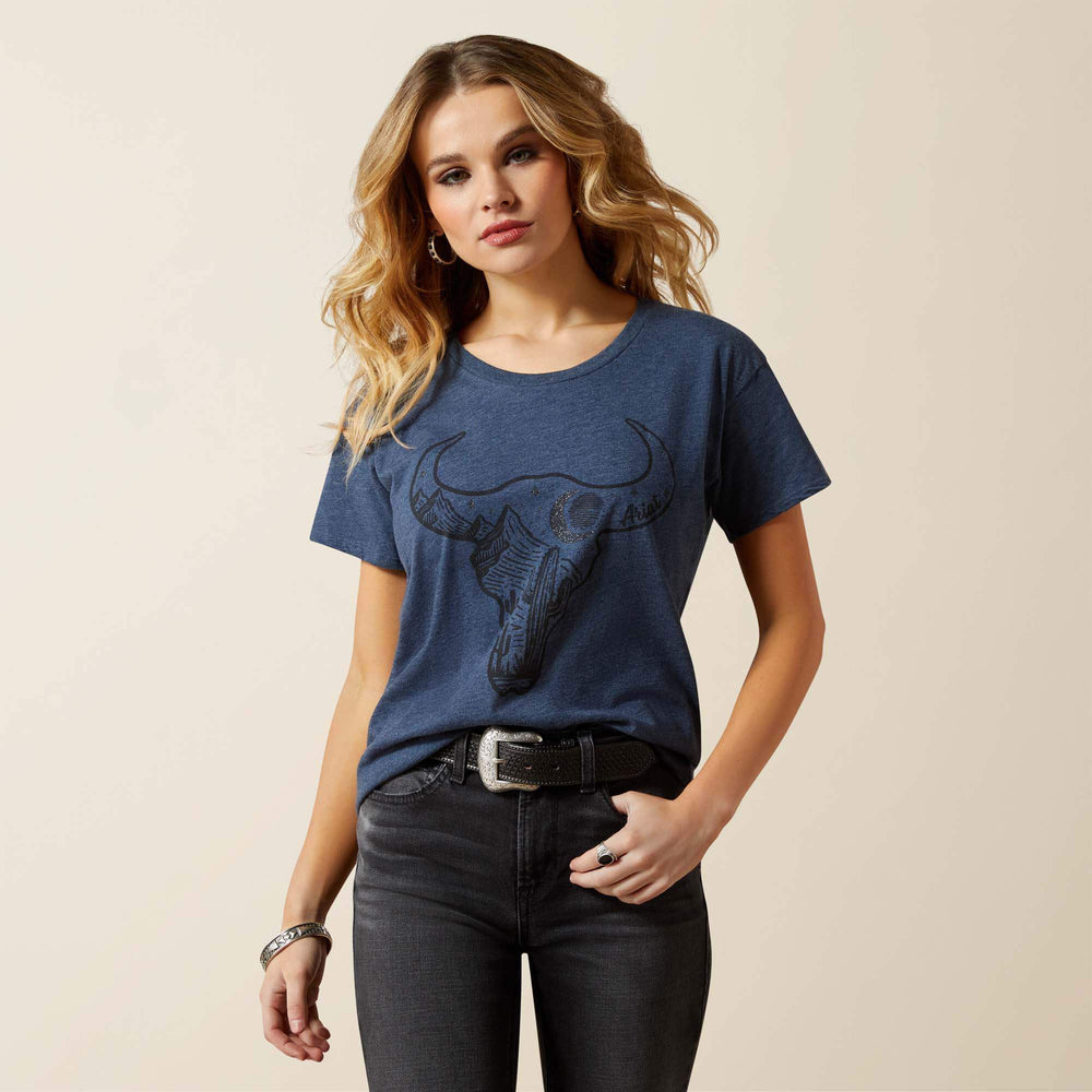 Ariat Bull Night Sky T-Shirt Women - NAVY HEATHER
