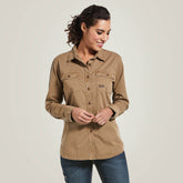 Rebar Washed Twill Work Shirt Women - KHAKI