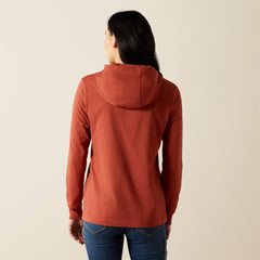 Rebar Cotton Strong Hooded T-Shirt Women - BARN RED