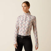 Lowell 3.0 1/4 Zip Baselayer Women - LEAFY PRINT