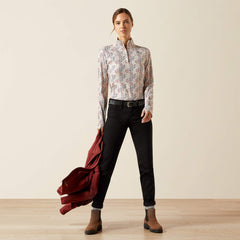 Lowell 3.0 1/4 Zip Baselayer Women - LEAFY PRINT
