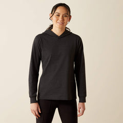 Rebar Cotton Strong Hooded T-Shirt Women - CHARCOAL HEATHER