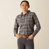 Rebar Flannel DuraStretch Work Shirt Women - CHARCOAL GREY