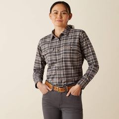 Rebar Flannel DuraStretch Work Shirt Women - CHARCOAL GREY