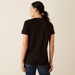 Rebar Cotton Strong Standard V-Neck T-Shirt Women - BLACK