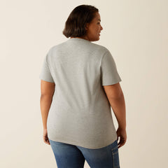 Rebar Cotton Strong Standard V-Neck T-Shirt Women - HEATHER GREY