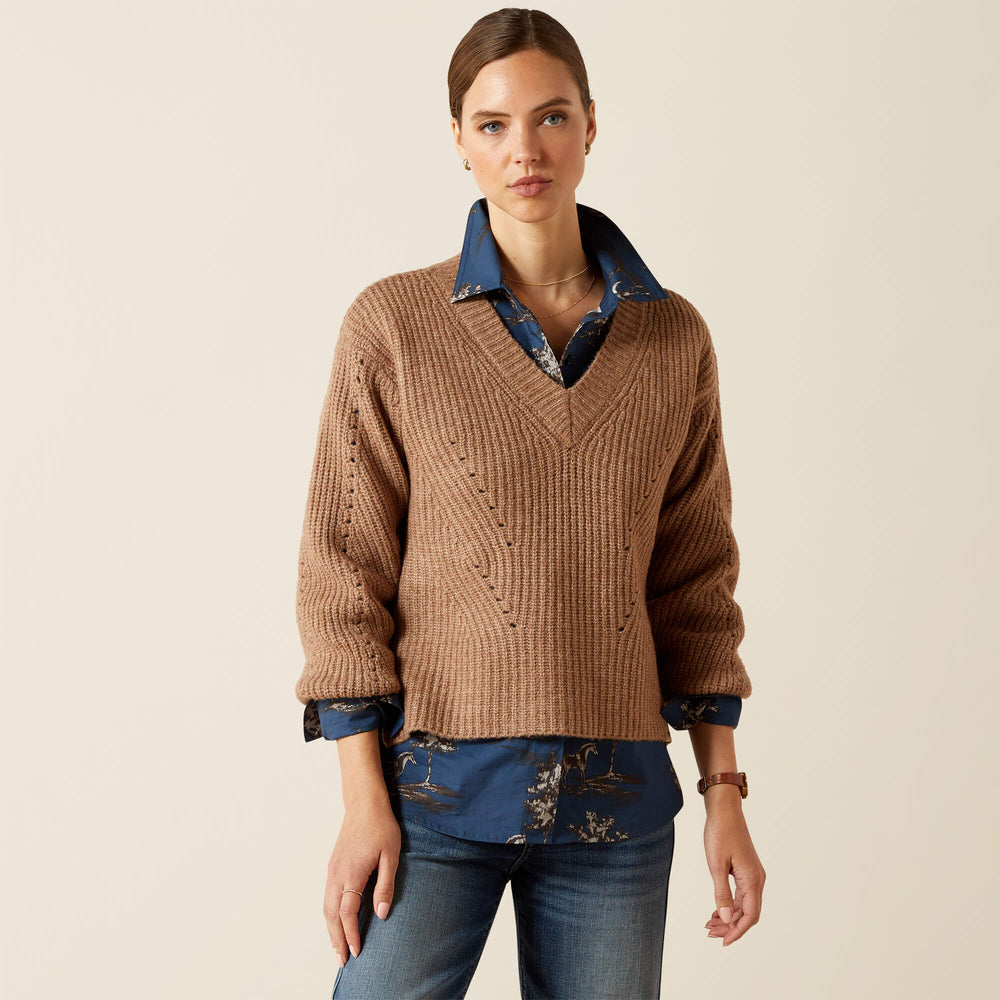Blaydon Sweater Women - WOODSMOKE HEATHER