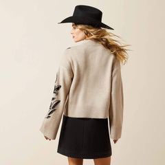 All In Embellished Sweater Women - OATMEAL HEATHER
