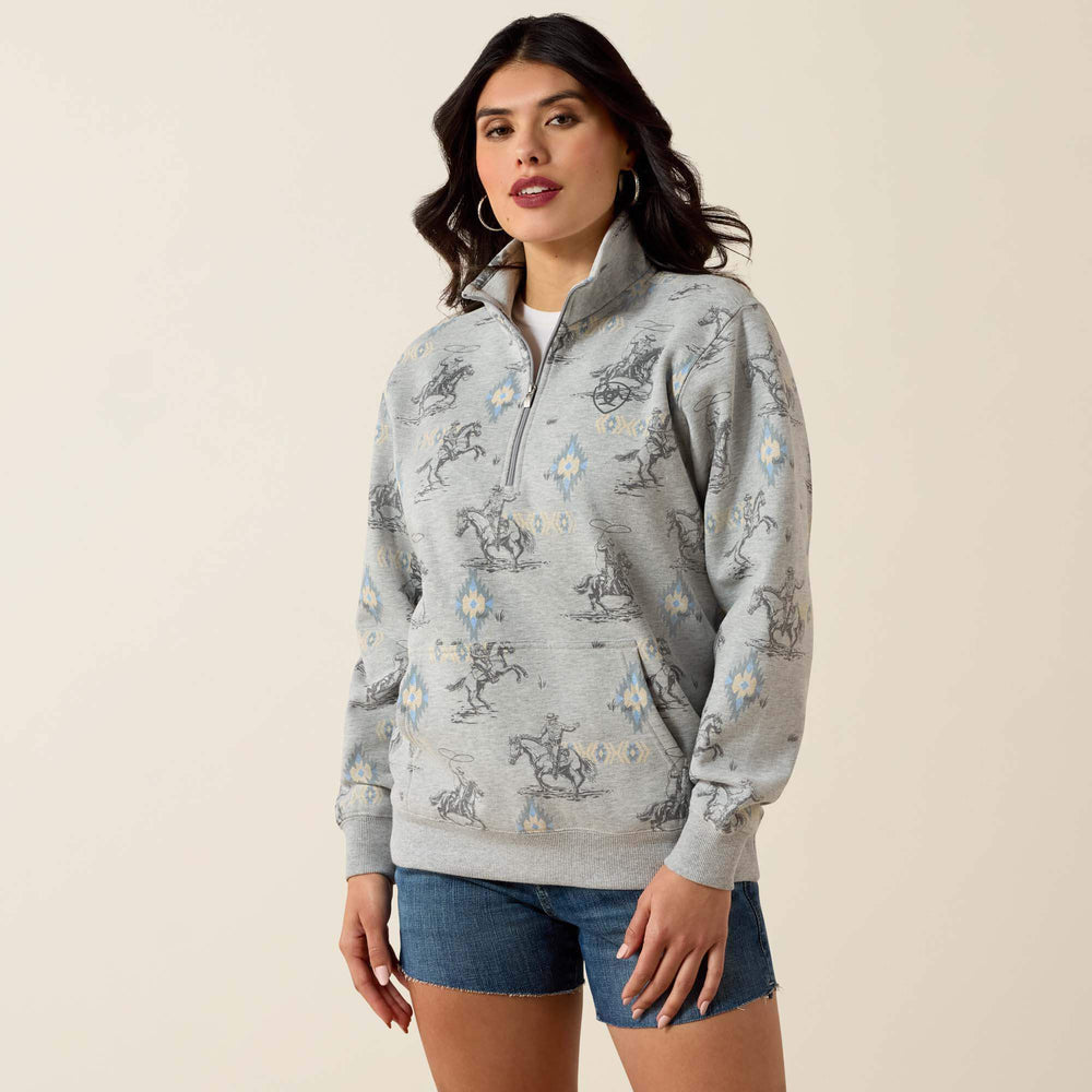 Sapphire 1/2 Zip Sweatshirt Women - HEATHER GREY