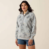 Sapphire 1/2 Zip Sweatshirt Women - HEATHER GREY