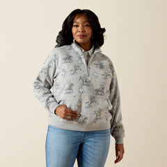 Sapphire 1/2 Zip Sweatshirt Women - HEATHER GREY