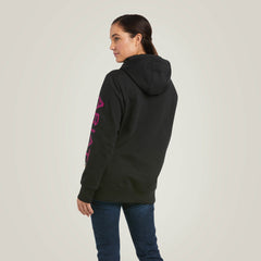 Rebar Graphic Hoodie Women - BLACK/PURPLE
