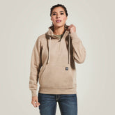 Rebar Skill Set 1/2 Zip Hoodie Women - DARK OATMEAL HEATHER