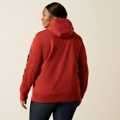 Rebar Graphic Hoodie Women - BARN RED/NAVY