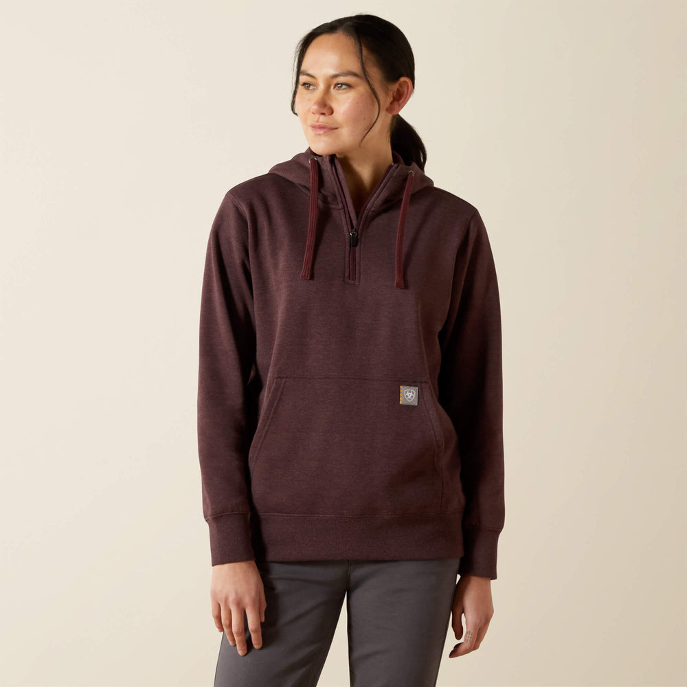Rebar Skill Set 1/2 Zip Hoodie Women - FUDGE HEATHER