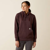 Rebar Skill Set 1/2 Zip Hoodie Women - FUDGE HEATHER