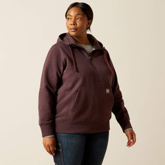 Rebar Skill Set 1/2 Zip Hoodie Women - FUDGE HEATHER