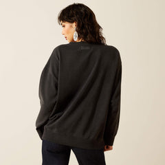 Oversize Sendero When Life Gives You Agaves Sweatshirt Women - BLACK MINERAL WASH