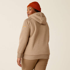 Rebar All-Weather Sherpa Full Zip Hoodie Women - OATMEAL HEATHER