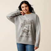 Scorpion Script Oversized Sweatshirt Women - HEATHER GREY