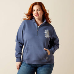 Quarry 1/2 Zip Sweatshirt Women - VINTAGE INDIGO