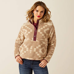 Berber Snap Front Sweatshirt Women - LONE RIDGE PRINT