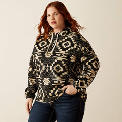 Essential Hoodie Women - BLACK SOUTHWEST PRINT