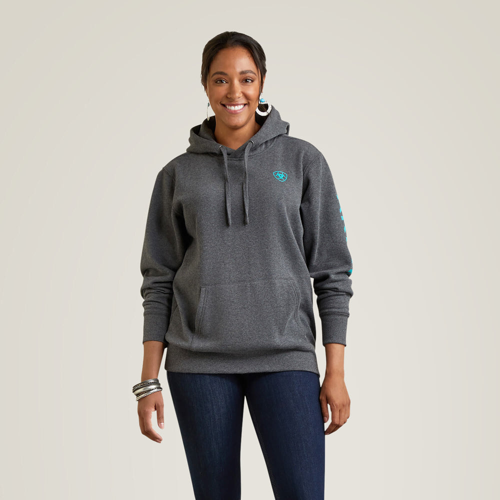 Ariat Logo Hoodie Women - CHARCOAL HEATHER
