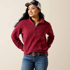 High Noon 1/2 Zip Pullover Women - BEAUJOLAIS