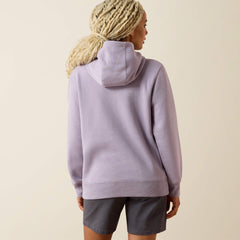 Rebar Lightweight Logo 1/2 Zip Hoodie Women - PURPLE ASH/THISTLE