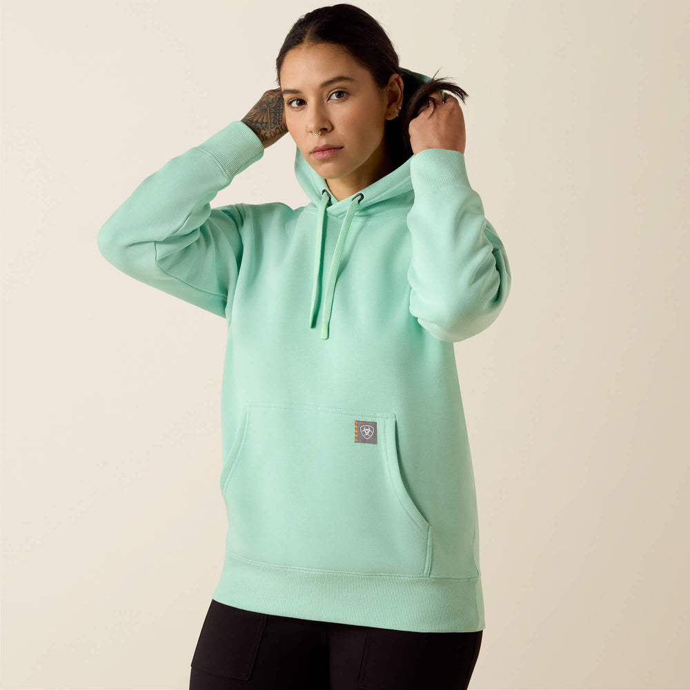 Rebar Lightweight Graphic Hoodie Women - LICHEN