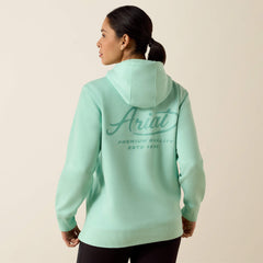 Rebar Lightweight Graphic Hoodie Women - LICHEN
