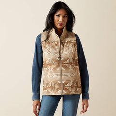 Crius Insulated Vest Women - SAVANNAH TAN/DUNE PRINT