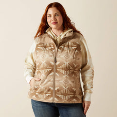 Crius Insulated Vest Women - SAVANNAH TAN/DUNE PRINT
