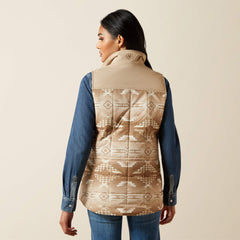 Crius Insulated Vest Women - SAVANNAH TAN/DUNE PRINT