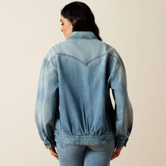 Cheyenne Denim Bomber Jacket Women - CANDY
