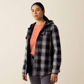 Rebar Flannel Insulated Shirt Jacket Women - BLACK