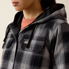 Rebar Flannel Insulated Shirt Jacket Women - BLACK