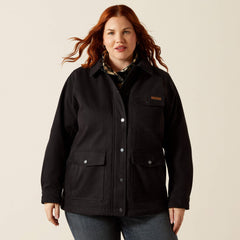 Western Canvas Chore Jacket Women - BLACK