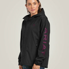 Rebar Stormshell Logo Waterproof Jacket Women - BLACK/PURPLE