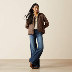 Ariat Logo Softshell Faux Leather Jacket Women - BROWN FAUX LEATHER