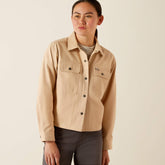 Rebar Cropped Woven Shirt Jacket Women - SMOKE GREY