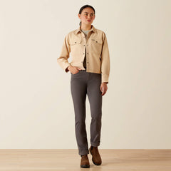 Rebar Cropped Woven Shirt Jacket Women - SMOKE GREY