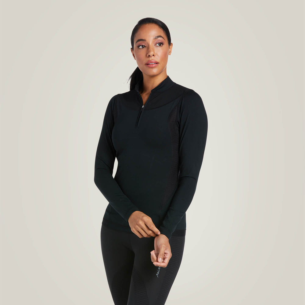 Ascent 1/4 Zip Baselayer Women - BLACK