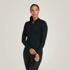 Ascent 1/4 Zip Baselayer Women - BLACK
