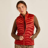 Ideal Down Vest Women - IRIDESCENT RED OCHRE/BURNT BRI