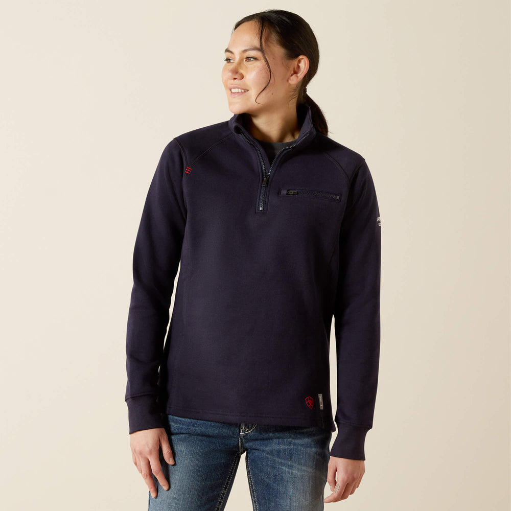 FR Rev 1/4 Zip Top Women - NAVY